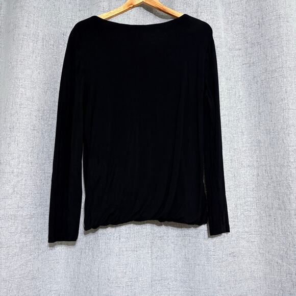 Nordstrom Collection Top Women XL Black Blouse Viscose Flowy Soft Balloon Blouse - Picture 2 of 5